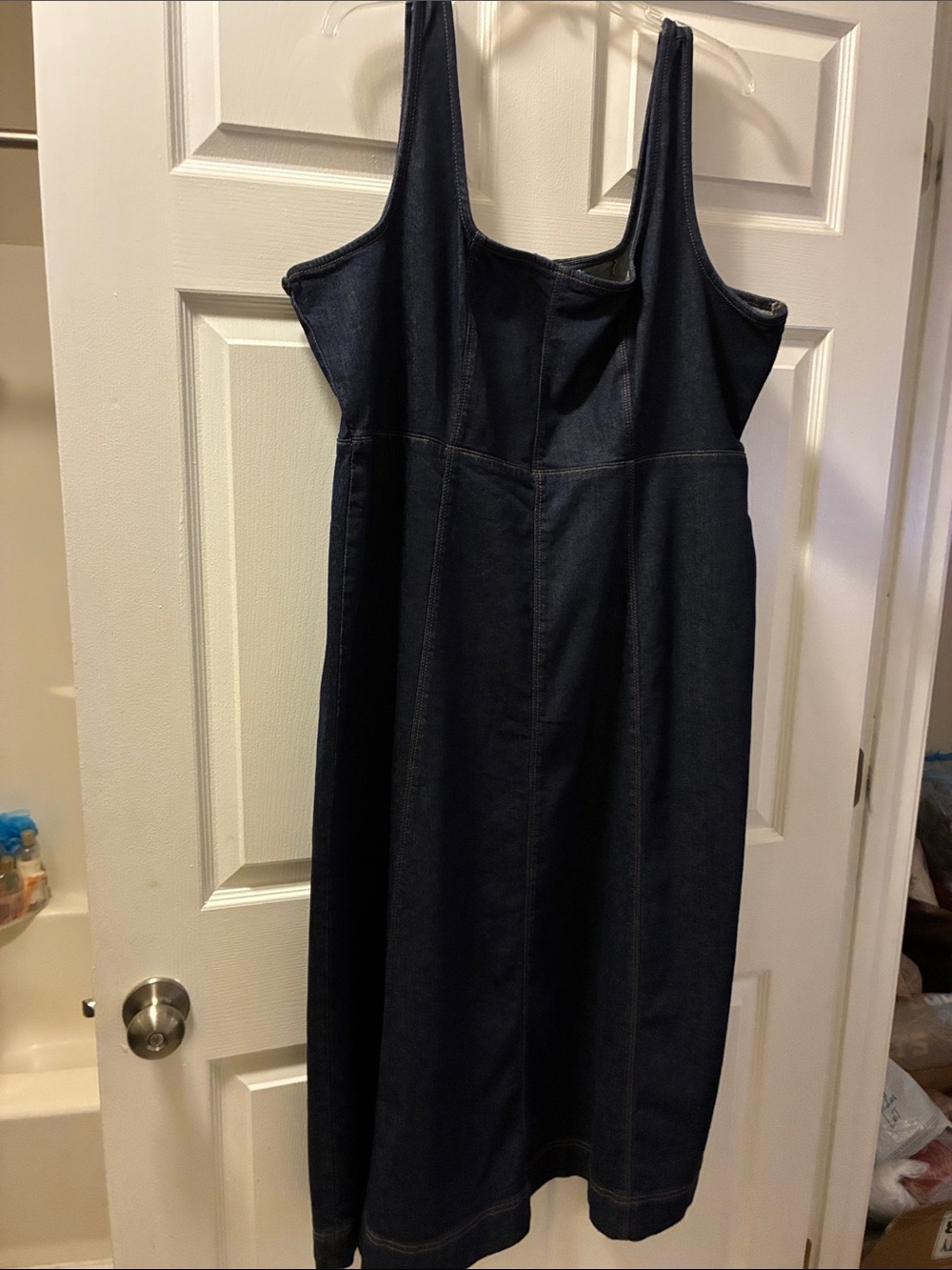 Old Navy Plus size Dark Blue Denim Tank Dress w/back zipper